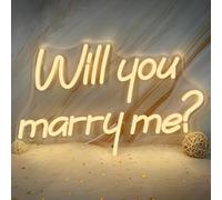 Will You Marry Me Neon Signs for Wall Decor Warm White LED Light Sign for Room Decor Light Up Sign for Valentines Day Marriage Proposal Party Wedding Decoration, USB Powered