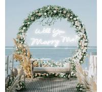 Will You Marry Me Sign: Large Led Neon Sign for Proposal - Striking Cold White Light - Engagement Party & Valentine's Day Ceterpiece Decor