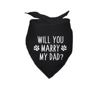 Will You Marry My Dad Engagement Announcement Black Dog Bandana Wedding Photo Prop Pet Accessories for Dog Lover