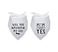 Will You Marry My Dad Mom Said Yes Wedding Dog Bandana Bridal Party Wedding Engagement Photo Prop Pet Scarf Accessories for Dog Lovers Owner Gift Pack of 2