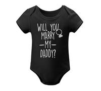 Will You Marry My Daddy Engagement Baby Romper Boys Or Girls Black-style 9months