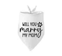 Will You Marry My Mom Dog Bandana White Dog Bandana Wedding Engagement Photo Prop Accessories for Pet Puppy Lovers Owner Gift
