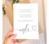 Will you walk me down the aisle Wedding Day A5 Greeting Card with envelope Aisle Card Dad Father of Bride Wedding Day