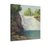 Willard Leroy Metcalf Painter's《The Waterfall》Art Poster Wall Art Scroll Canvas Picture Living Room Decor Home 20x20inch(50x50cm)