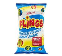 Willards Flings Maize Snack, South African Food Snacks Bulk, Original Flavour, 150g (Pack of 4)