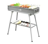 WILLBBQ Charcoal Grills Commercial Quality Portable Multiple Size Hibachi BBQ Lamb Skewer Folded Camping Barbecue Grill for Garden Backyard Party Picnic Travel Outdoor Cooking Use(31.6x10.3x5.1 inch)