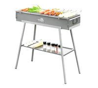 WILLBBQ Charcoal Grills Commercial Quality Portable Multiple Size Hibachi BBQ Lamb Skewer Folded Camping Barbecue Grill for Garden Backyard Party Picnic Travel Outdoor Cooking Use(31.6x10.3x5.1 inch)