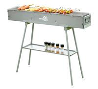WILLBBQ Charcoal Grills Commercial Quality Portable Multiple Size Hibachi BBQ Lamb Skewer Folded Camping Barbecue Grill for Garden Backyard Party Picnic Travel Outdoor Cooking Use(39.4x7.1x5.1 inch)