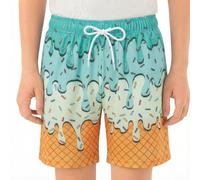 WILLBEST Boys Shorts Ice Cream Drop Athletic Gym Trousers Toddler Kids Boys' Elastic Waist & Drawstring Cotton Breathable Sports Football Summer Shorts for 2-14 Years,Blue,9-10 Years