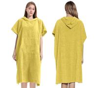 WILLBEST Changing Robe 100% Terry Towelling Cotton with Pocket & Hood Poncho Towel for Beach, Swimming, Surfing - Terry Cloth Bath Poncho for Men and Women