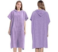 WILLBEST Changing Robe 100% Terry Towelling Cotton with Pocket & Hood Poncho Towel for Beach, Swimming, Surfing - Terry Cloth Bath Poncho for Men and Women