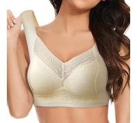 WILLBEST Cotton Bras for Women Cotton Underwear Women Crotchless Bodysuit Zip Front Crop Tops for Panties 3XXX Comfort Bra Corselette Sports Running Plus Size lace Bra Thong