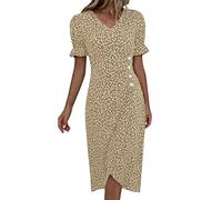 WILLBEST Cotton wrap Dress for Women Womens Pink Dress lace up Knit Metallic mom and me Dresses Beach Vacation Outfits for Women Dresses 2024 Long Sleeve Tummy Control Cotton Slim