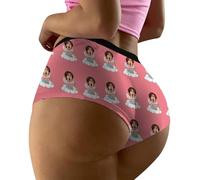 WILLBEST Custom Thong for Women Personalized Thongs with Face Photo Customized Underwear Panties Valentine's Day Knickers Funny Gifts for Her Wife Anniversary