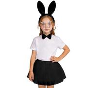 WILLBEST Easter Bunny Costume Kids Girls Tutu Skirt with Bunny Ears Headband Bowtie Paws Tail Cosplay Accessories for Dress-Up Easter Outfit Halloween Christmas Party Supplies