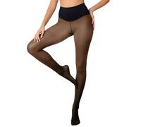 WILLBEST Fleece Lined Tights Women Fake Sheer Thermal Leggings High Waist Tummy Control & Butt Lifting Design Fake Translucent Winter Warm Pantyhose Tights