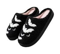 WILLBEST Halloween Slippers for Women Men Cute Pumpkin Spooky Cartoon Warm Cozy Fluffy Plush Fuzzy Memory Foam Closed Toe Slippers Slip-on House Shoes for Indoor and Outdoor