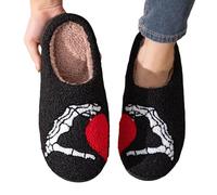 WILLBEST Halloween Slippers for Women Men Cute Pumpkin Spooky Cartoon Warm Cozy Fluffy Plush Fuzzy Memory Foam Closed Toe Slippers Slip-on House Shoes for Indoor and Outdoor