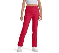 WILLBEST Kids School Uniform Pants Stretch Cotton Black Navy Khaki Trousers Children’s Adjustable Waist Slim Fit Slacks Straight Leg Twill Chino Pants for Boys Girls Age 5-16 Years,red,11-12 Years