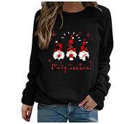 WILLBEST Ladies Christmas Jumper Snowman Print Cotton Linen Plus Size Raincoat Silk Pajamas for Women Set Ladies Christmas Sweatshirts Black Bolero for Women Crew Neck Pyjamas Crew Neck