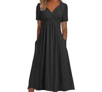 WILLBEST Long Dresses for Women Autumn Dresses for Women 2024 Wedding Guest Empire Waist Work Formal Ruched Bodycon Dress high Neck Dress See Through Vacation Peplum Autumn Printed mini