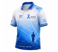 WILLBEST Men Prostate Cancer Awareness T Shirt Short Sleeve Polo Shirts Short Sleeve Light Blue Ribbon Prostate Cancer Awareness Print T Shirt Button Down Tops Summer Casual Business Work Blouses