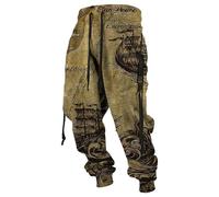 WILLBEST Mens Baggy Sweatpants Wide Leg Western Aztec Sweats Pants Vintage Drawstring Jogging Bottoms with Pockets Cool Graphic Jogger Yoga Gym Workout Pants Y2K Streetwear