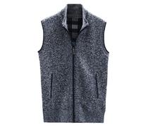 WILLBEST Mens Knitted Cardigan Thick Sweater Vest Sleeveless Gentleman Gilet Slim Fit Full Zip Knitwear Fleece Lined Autumn Winter Jumper Casual Knit Tank Tops Waistcoat