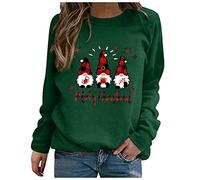 WILLBEST Red Wine Glass Print Lightweight Ugly Christmas Sweater for Women - Long Puffer Coat Sweatshirt