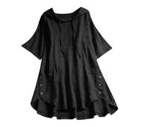 WILLBEST Steampunk Shirt Ladies Womens Tunic Jumpers Aesthetic Bardot Tops for Women UK 3/4 Sleeve Tops for Women UK Grey Sweatshirt Tunic Blouse Shirts Cute Clothes Long top Womens Cotton