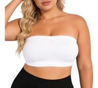 WILLBEST Strapless Bras for Women Non-Slip Wirefree Seamless Multiway Bandeau Tube Bra Comfort Support Non Wired Push Up Bra Plus Size Bralettes for Bigger Bust