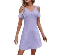 WILLBEST Vestidos Elegantes de 2024 para Fiesta Ruffle Dress Women Long Dress Silk Satin Cocktail Puff Sleeve for Women Knit Dresses for Grandmother of The Groom Dresses Plus Size Shirt