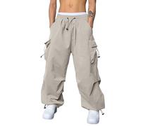 WILLBEST White Gym Trousers with Elasticated Waist and Pockets - Men's Wrinkle-Resistant Swimming Trunks and Walking Shorts