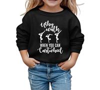 WILLBEST Why Walk When You Can Cartwheel Gymnastics Sports Girls Sweatshirt Jumpers Crewneck Long Sleeve Shirts Pullover Kids Graphic Tee Activewear Top