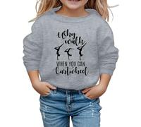 WILLBEST Why Walk When You Can Cartwheel Gymnastics Sports Girls Sweatshirt Jumpers Crewneck Long Sleeve Shirts Pullover Kids Graphic Tee Activewear Top