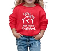 WILLBEST Why Walk When You Can Cartwheel Gymnastics Sports Girls Sweatshirt Jumpers Crewneck Long Sleeve Shirts Pullover Kids Graphic Tee Activewear Top