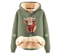 WILLBEST Women Winter Warm Sweatshirt Thick Teddy Fleece Sherpa Loungewear Pullovers Tops Crew Neck Teddy Fleece Lined Long Sleeve Jumpers Fluffy Plain Jumpers