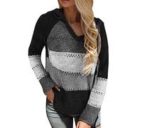 WILLBEST Womens Crewneck Long Batwing Sleeve Oversized Striped Jumpers Fall Winter Fuzzy Knit Pullover Sweater Tops for Ladies Lightweight Jumper Tunic Tops Blouse