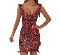 WILLBEST Wrap Around Midi Dress for Women - A-Line Ribbed Button Down Sundress - Blue Sleeveless Mini Plus Size 2024