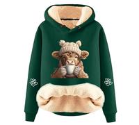 WILLBEST YES, I'm Cold. ME 24:7 Hoodies for Women Long Sleeve Thick Cozy Oversized Plush Teddy Sweatshirt Ladies Winter Warm Fluffy Sherpa Lined Pullover Tops with Pocket