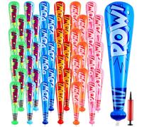 WILLBOND 17 Inch Inflatable Baseball Bat Bulk Baseball Party Favors Decorations, Inflatable Blow up Bat with 1 Pump for Party Supplies Carnival Prizes(48 Pcs,Blue Pink Green and Orange)
