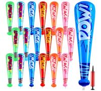 WILLBOND 18 Pcs Pow Inflatable Baseball Bat 17'' Inflatable Toy Bat Baseball Party Favors Goodie Bag Stuffers Carnival Prizes Games Birthday Party Supplies(6 Colors)