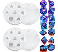 WILLBOND 2 Pcs Dice Resin Molds Silicone for Epoxy Resin Casting with 7 Standard Stereoscopic Cavities, Food Grade Silicone Molds for DIY Dices Making, Table Board Game