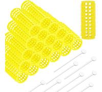WILLBOND 24 Pcs Brush Hair Roller with Pins Plastic Mesh Hair Roller Self Grip Curler Clip for Women Long Medium Short Thick Thin Bang Barber Hairdressing Tool Home DIY Styling Salon Hairstyle Supply
