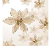 WILLBOND 24 Pieces 3 Size Christmas Glitter Poinsettia Flowers Wedding Faux Flowers Christmas Decoration Ornaments For Christmas tree New Year Home Outdoor Decoration (Gold,3.2/4/6 Inches)