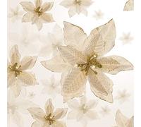 WILLBOND 24 Pieces 3 Size Christmas Glitter Poinsettia Flowers Wedding Faux Flowers Christmas Decoration Ornaments For Christmas tree New Year Home Outdoor Decoration (Gold,4/6/8.7 Inches)