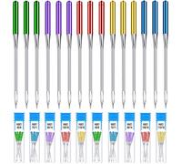 WILLBOND 30 Pcs Universal Sewing Machine Needles, 5 Sizes, Bright Color | 65/9, 75/11, 90/14, 100/16, 110/18 Regular Point Machine Needles Compatible with Singer, Brother and Old Sew Machine for Home