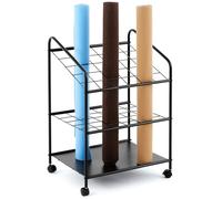 WILLBOND 30 Slots Blueprint Storage Rack Wire Roll File Holder with Wheels Metal Blueprint Storage Bin Cart Paper Holder Cabinet Vertical Tube Poster Organizer(32. 28 x 18. 11 x 22. 06 Inch)