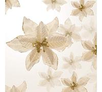 WILLBOND 36 Pieces 3 Sizes Glitter Poinsettia Flowers Artificial Fake Christmas Ornaments Decorations for Wedding New Year Christmas Tree (Gold, 3/4/6 Inch)