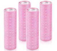 WILLBOND 4 Pcs Long Hair Rollers for Bangs Aluminum Core Curlers Thermal Self Grip Roller for Long and Medium Hair Women Hairstyle(4.1 x 1.2 Inch,Light Pink)